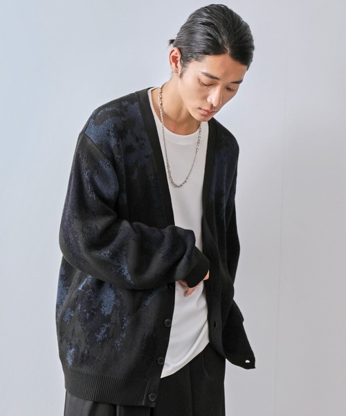 ※大河※ダブルジャガードカーディガン JUNRED（ジュンレッド） カーディガン ダブルジャガードカーディガン