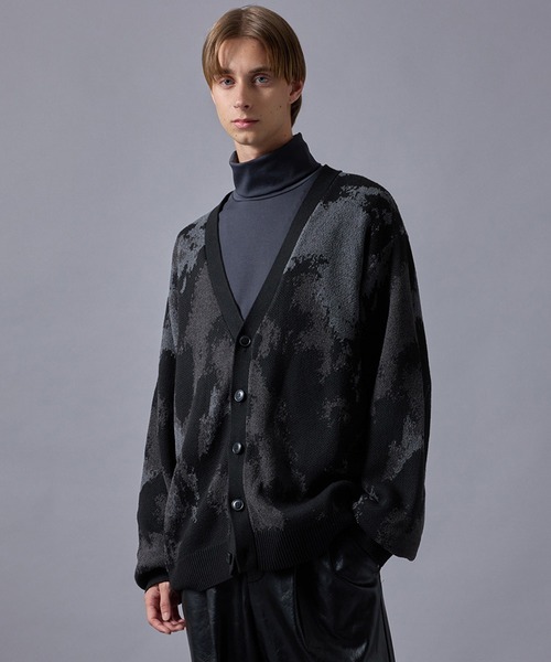 ※大河※ダブルジャガードカーディガン JUNRED（ジュンレッド） カーディガン ダブルジャガードカーディガン