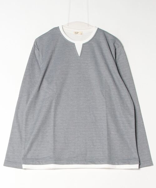 CONP Voetex 長袖Tシャツ スワールフェイクレイヤードスリムフィット ARCADE tシャツ 重ね着 ワッフルフェイクレイヤード ロング