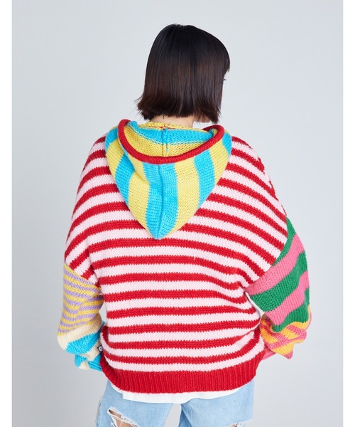 パーカー 「8」「it」「Little Sunny Bite」stripe knit hoodie レディース メンズ Little sunny bite パーカー 「8」「it」「Little Sunny Bite
