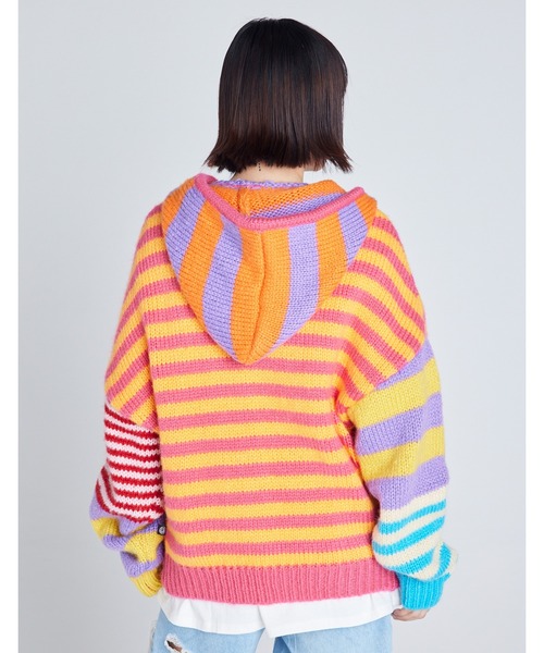 パーカー 「8」「it」「Little Sunny Bite」stripe knit hoodie レディース メンズ Little sunny bite パーカー 「8」「it」「Little Sunny Bite