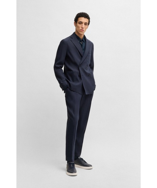 HUGO BOSS★長袖 HUGO ロゴ ボタン留め シャツ ワイシャツ★紺★ BOSS（HUGO BOSS） シャツ レギュラーフィット ボタンダウン