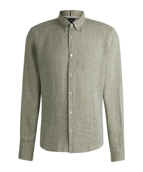 【極美品】HUGO BOSS　長袖　ボタンダウン 切替シャツ　XL　グレー $_57.PNG?set_id=880000500F