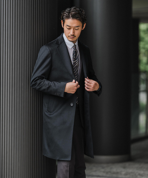 EDIFICE（エディフィス） チェスターコート 44 ブラック メンズ