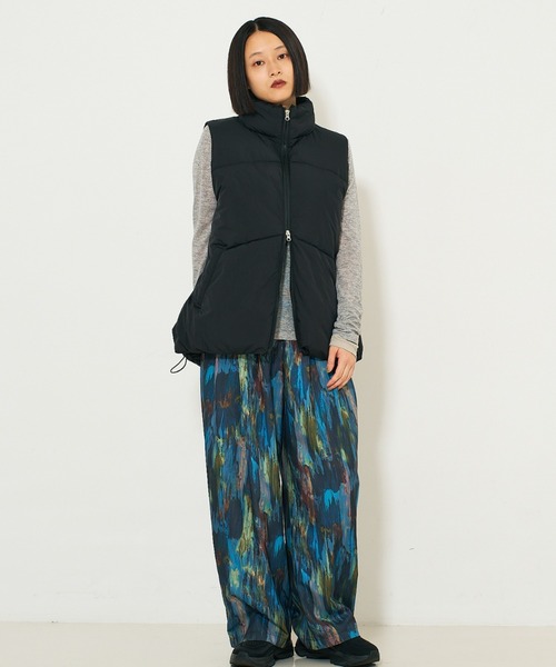 NOMINE（ノミネ） パンツ 水彩アート ニュアンス柄 タックパンツ