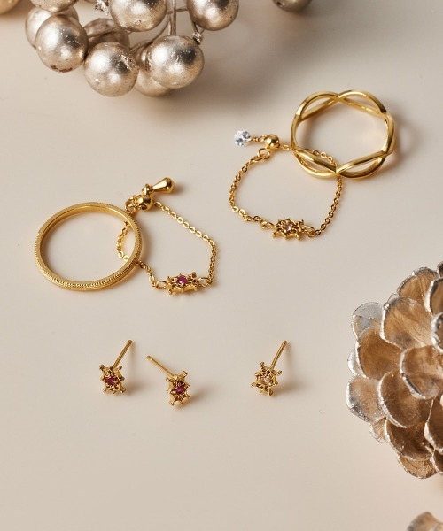 Jolie Toujours（ジョリトゥジュール） ピアス 「K18GP」1粒ルビー