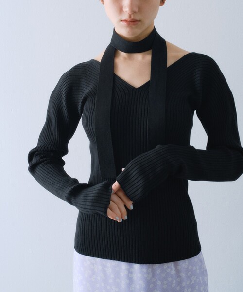 CODE A ニット セーター open neck bow knit レディース : ZOZOTOWN