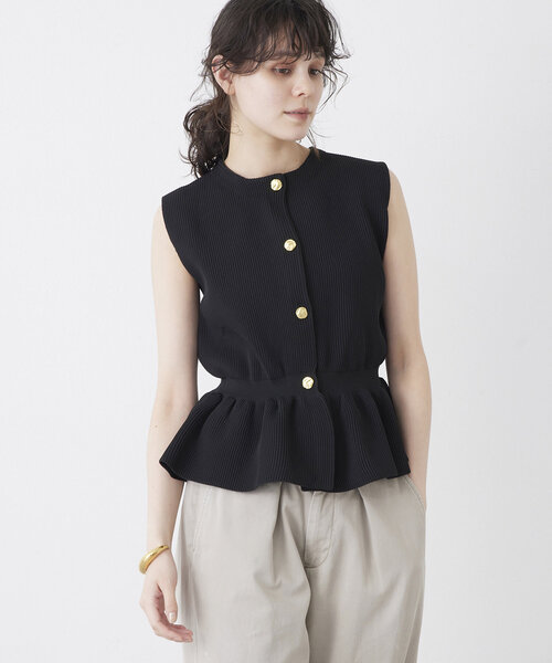 ザ　ポーズ　ウィムガゼット　ペプラムニット　トップス THE PAUSE ニット セーター 「THE PAUSE」ペプラムノースリーブ