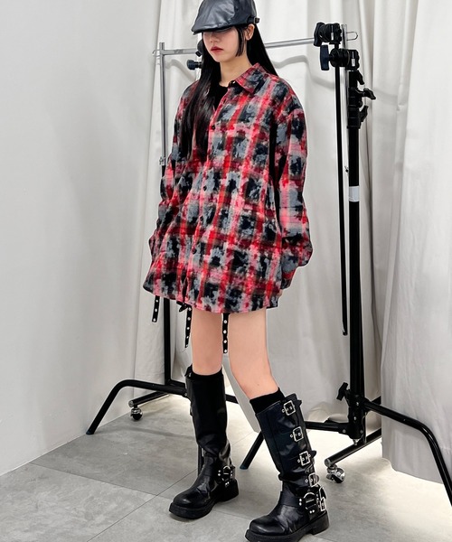 ブラウス シャツ ブリーチチェックシャツ レディース メンズ