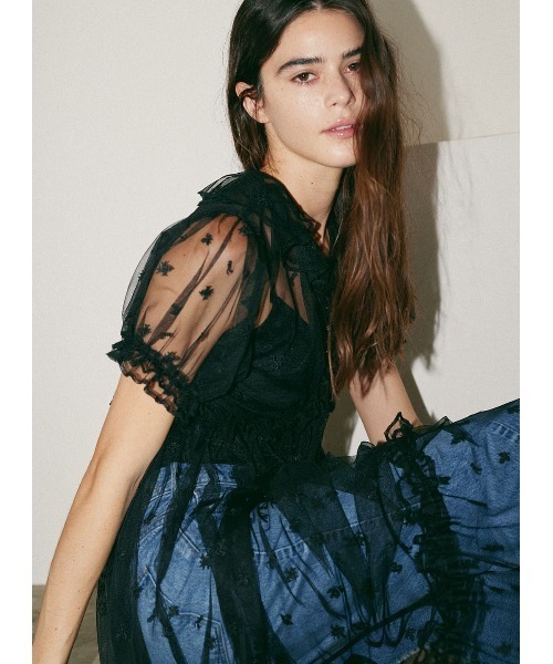 COEL（コエル） ワンピース オリジナル刺繍チュールワンピース