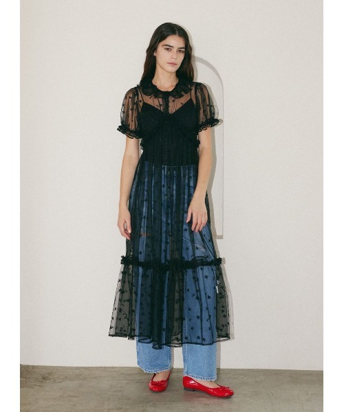 COEL（コエル） ワンピース オリジナル刺繍チュールワンピース