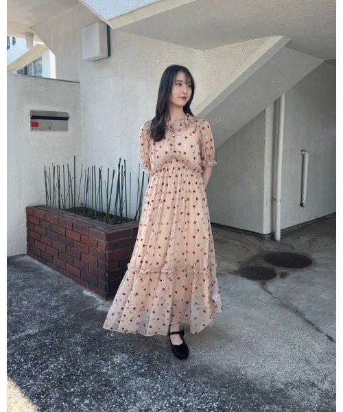 COEL（コエル） ワンピース オリジナル刺繍チュールワンピース