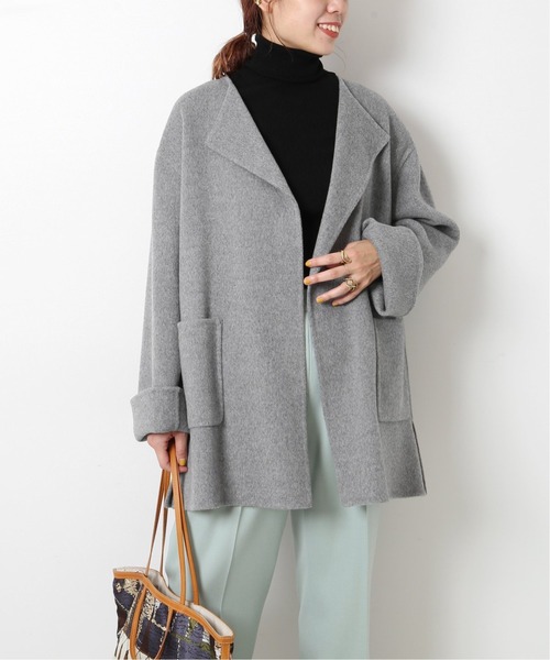 Spick&Span スピック＆スパン メルトンスタンドカラーコート グレー Spick＆Span（スピック アンド スパン） 「Spick & Span」 コート 36