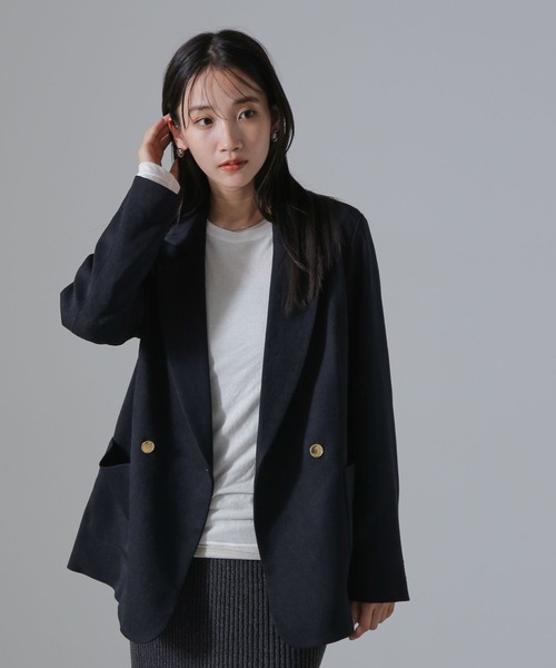 「NANO universe」 テーラードジャケット FREE ブルー系その他4 レディース