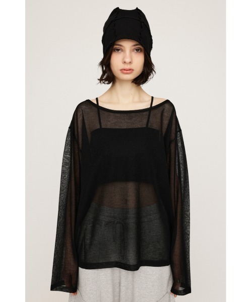 ニット セーター EVOLVE SHEER KNIT TOP レディース EVOLVE SHEER KNIT TOP（ニット/セーター）｜OMMO（オーエム