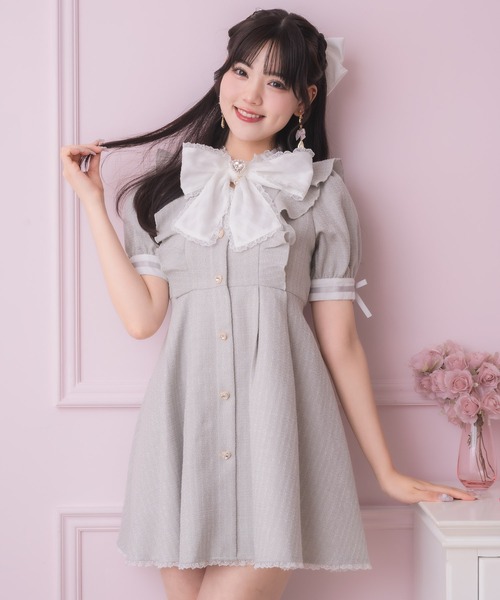 ROJITA（ロジータ） ワンピース シアーチェックボウタイツイード