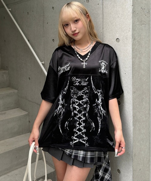 tシャツ レースリボンユニフォームTシャツ レディース