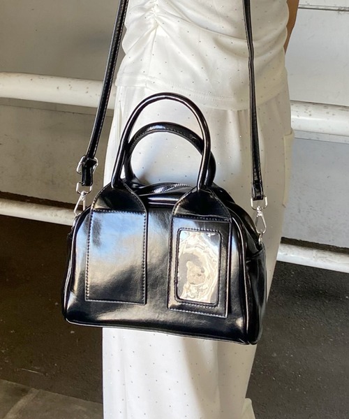 rire ボストンバッグ クリアポケットミニボストンバッグ レディース