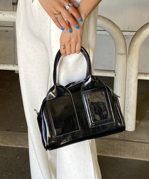 rire ボストンバッグ クリアポケットミニボストンバッグ レディース