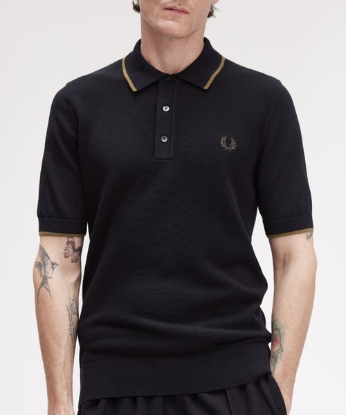 み*に様 FRED PERRY　ポロシャツ FRED PERRY ポロシャツ Pique Stitch Knitted Polo Shirt／ピケ