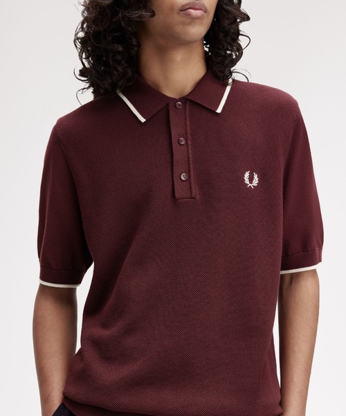 FRED PERRY ポロシャツ Pique Stitch Knitted Polo Shirt／ピケ
