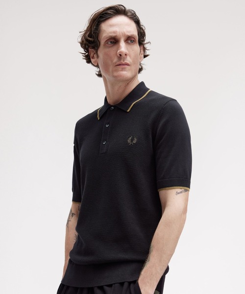 FRED PERRY ポロシャツ Pique Stitch Knitted Polo Shirt／ピケ
