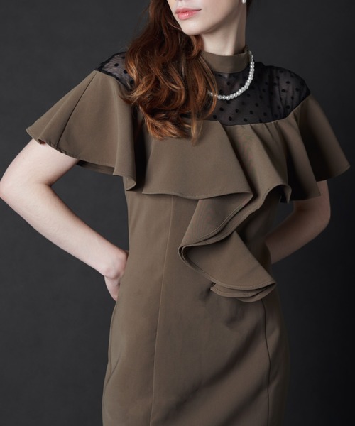 ドレス dot frill dress