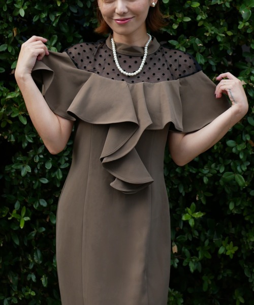 ドレス dot frill dress_3