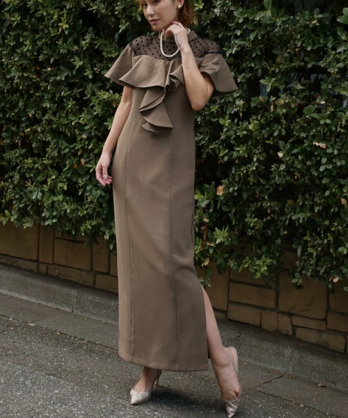 ドレス dot frill dress_4