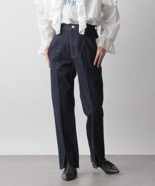 「LOWRYS FARM」 デニムパンツ MEDIUM ベージュ レディース_画像2