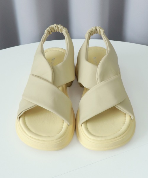 「Miniministore」 フラットサンダル 24.0cm ブラック レディース_画像2