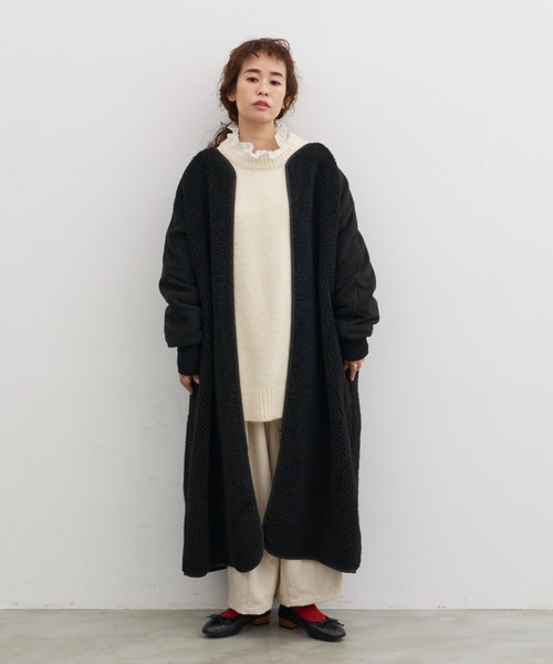 「Libra Cue」 ノーカラーコート FREE ブラック レディース_画像9