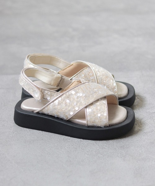 「SESTO」 フラットサンダル M アイボリー レディース_画像2