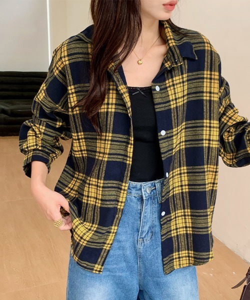 ReRe ブラウス シャツ チェック柄長袖シャツ レディース : ZOZOTOWN