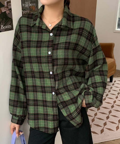 ReRe ブラウス シャツ チェック柄長袖シャツ レディース : ZOZOTOWN