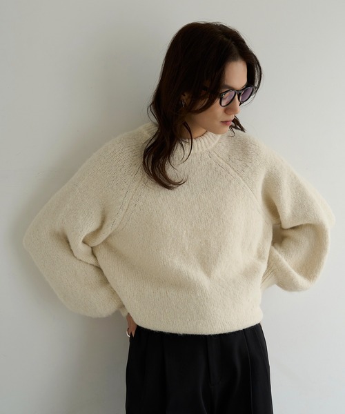 meilmada ニット セーター ボリュームスリーブラグランニット