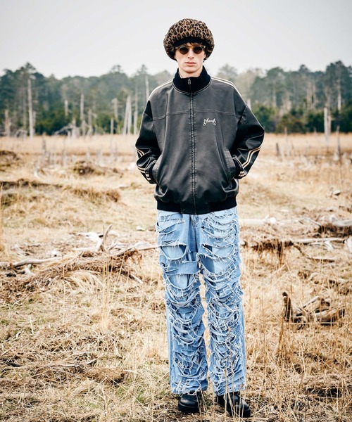 glamb ダメージ加工 ペインターデニムパンツ glamb（グラム） ダメージ加工デニムパンツ S ブルー メンズ