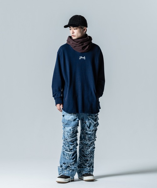 glamb（グラム） ダメージ加工デニムパンツ S ブルー メンズ