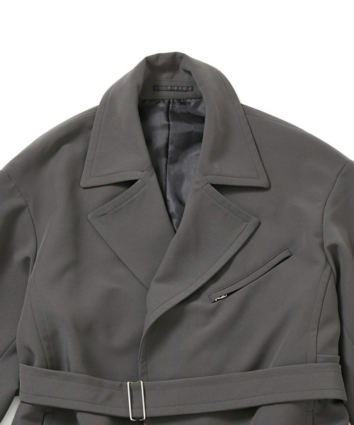 「JUNRED」 チェスターコート S ブラック メンズ_画像4