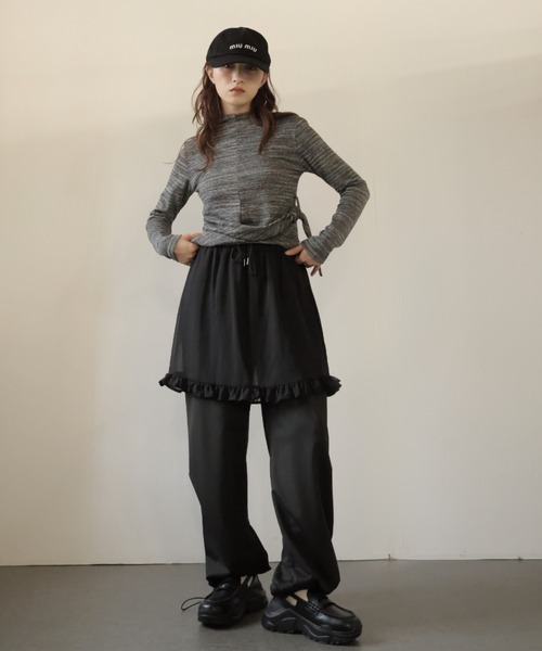 ULYSSES ワイドパンツ パンツ シアースカート付きワイドパンツ