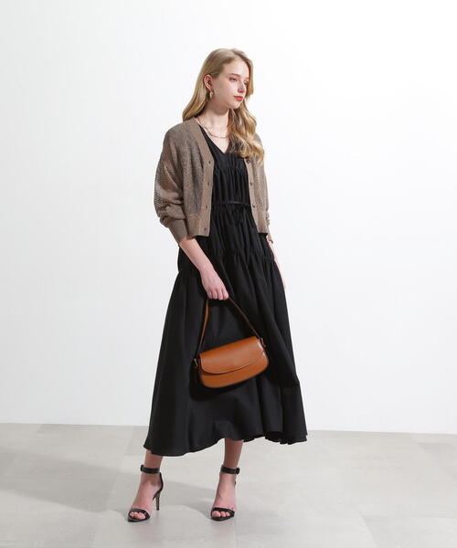 PINKY&DIANNE」 ノースリーブワンピース 36 ブラック レディース  