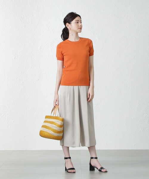 「EPOCA THE SHOP」 半袖ニット 38 ブラック レディース_画像2