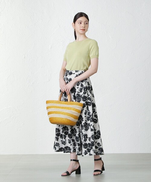 「EPOCA THE SHOP」 半袖ニット 38 ブラック レディース_画像3