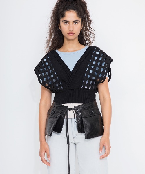 leinwande（ラインヴァンド） ニットベスト FREE ブラック レディース