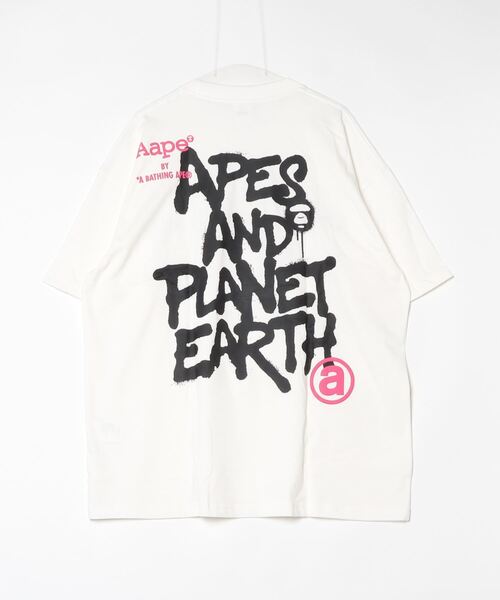 「AAPE BY A BATHING APE」 半袖Tシャツ MEDIUM アイボリー メンズ_画像3
