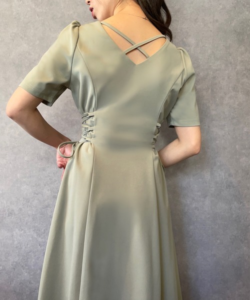 「JUNOAH」 半袖ワンピース X-LARGE ミント レディース_画像2