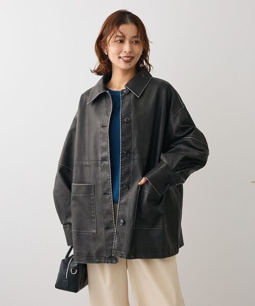 ELENCARE DUE カバーオール 合成皮革カバーオール レディース