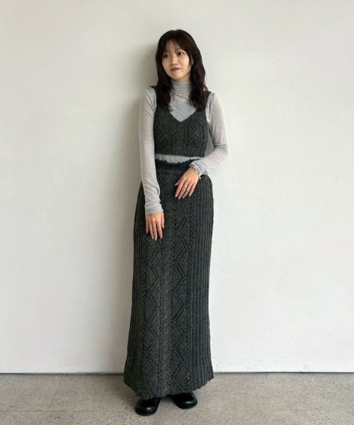 anuke 2025AW新品ケーブルニットロングタイトスカート anuke スカート Cable Knit Skirt : ZOZOTOWN Yahoo!店 - 通販 - Yahoo
