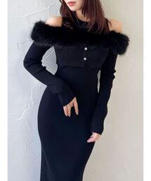 dazzlin（ダズリン） ワンピース オフショルファードッキングニット