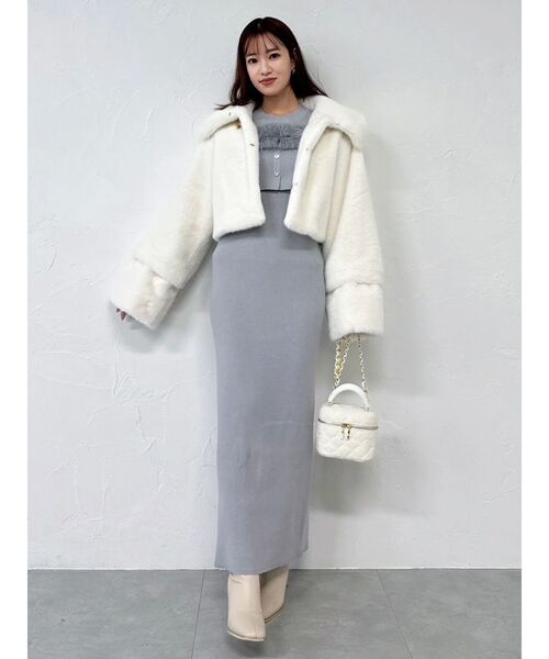 dazzlin（ダズリン） ワンピース オフショルファードッキングニット